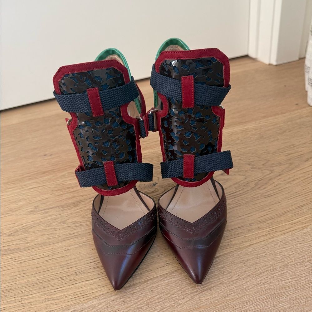 Nicholas Kirkwood x Peter Pilotto Dark Red Oxford Pumps Shoes $1,190 statement - Picture 3 of 7